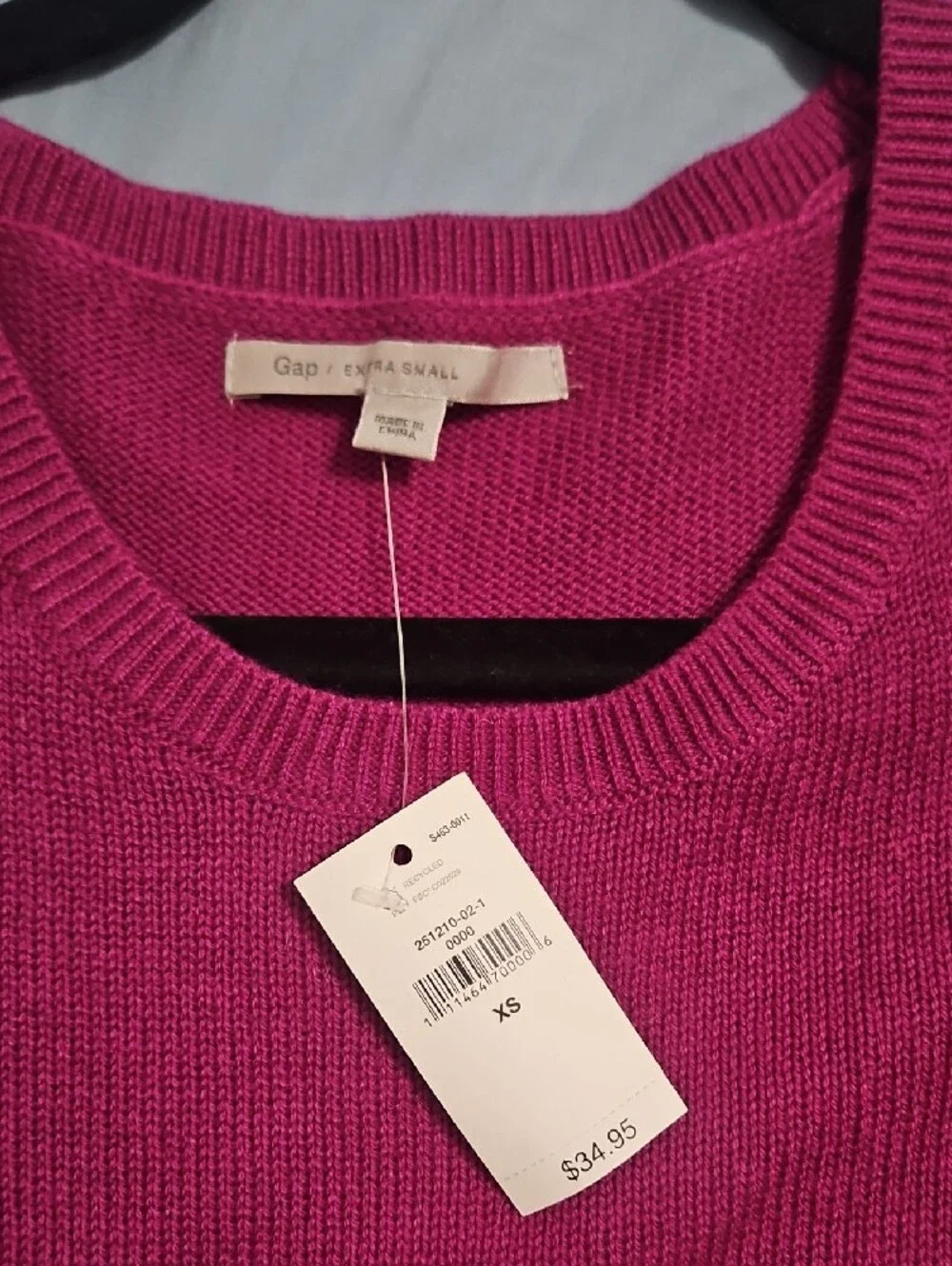 GAP Girls Short Sleeve Knit Top - Bright Pink